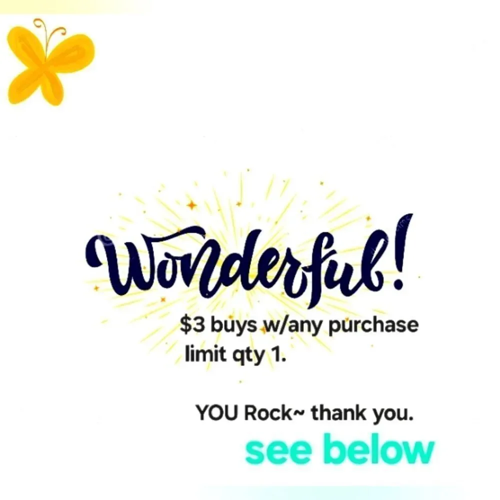 $4 thank you items, lowest it'll let me go. Add or bid on in shows, THANK U